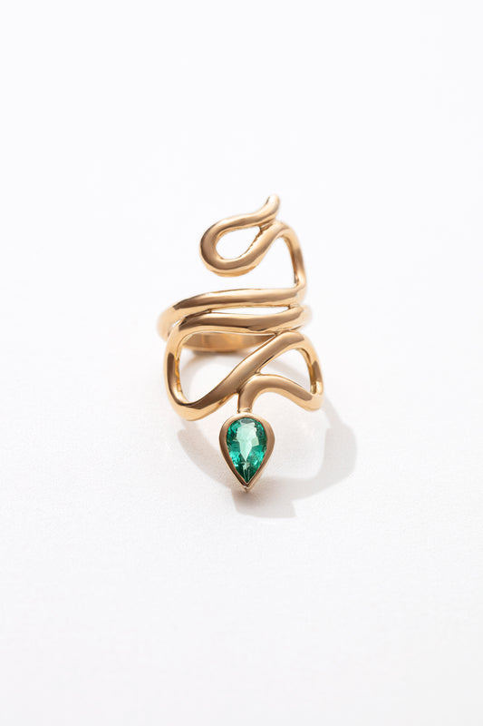 Serpent Emerald Ring